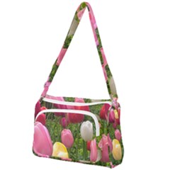 Home Chicago Tulips Front Pocket Crossbody Bag by bloomingvinedesign