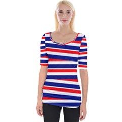 Patriotic Ribbons Wide Neckline Tee