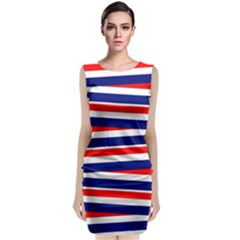 Patriotic Ribbons Sleeveless Velvet Midi Dress