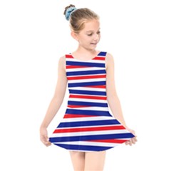 Patriotic Ribbons Kids  Skater Dress Swimsuit