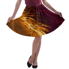 Lines Curlicue Fantasy Colorful A-line Skater Skirt by Bajindul