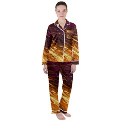 Lines Curlicue Fantasy Colorful Satin Long Sleeve Pyjamas Set