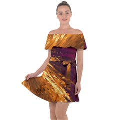 Lines Curlicue Fantasy Colorful Off Shoulder Velour Dress