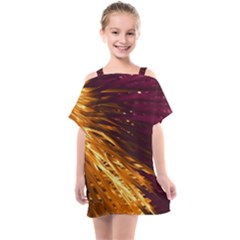 Lines Curlicue Fantasy Colorful Kids  One Piece Chiffon Dress by Bajindul