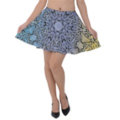 Mosaic Pattern Velvet Skater Skirt by Bajindul