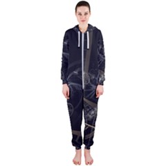 Fractal Abstract Rendering Hooded Jumpsuit (ladies)  by Bajindul