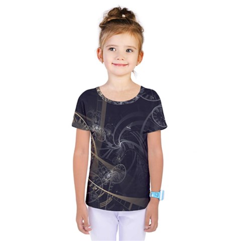 Fractal Abstract Rendering Kids  One Piece Tee by Bajindul