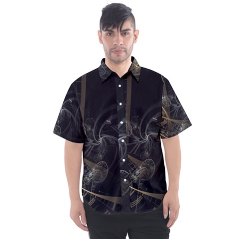 Fractal Abstract Rendering Men s Short Sleeve Shirt by Bajindul