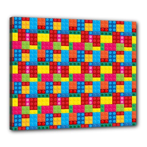 Lego Background Canvas 24  X 20  (stretched)