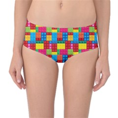 Lego Background Mid-waist Bikini Bottoms