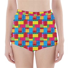 Lego Background High-waisted Bikini Bottoms