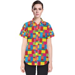 Lego Background Women s Short Sleeve Shirt