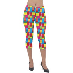 Lego Background Lightweight Velour Capri Leggings  by HermanTelo