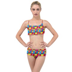 Lego Background Layered Top Bikini Set by HermanTelo