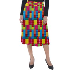 Lego Background Classic Velour Midi Skirt  by HermanTelo