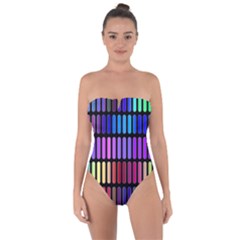 Resolve Art Pattern Tie Back One Piece Swimsuit