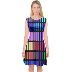 Resolve Art Pattern Capsleeve Midi Dress