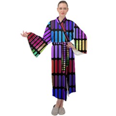 Resolve Art Pattern Maxi Tie Front Velour Kimono by HermanTelo