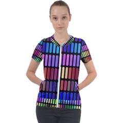 Resolve Art Pattern Short Sleeve Zip Up Jacket