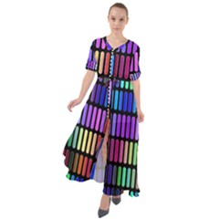 Resolve Art Pattern Waist Tie Boho Maxi Dress