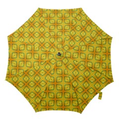 Green Plaid Gold Background Hook Handle Umbrellas (large) by HermanTelo