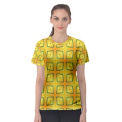 Green Plaid Gold Background Women s Sport Mesh Tee