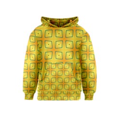 Green Plaid Gold Background Kids  Pullover Hoodie by HermanTelo