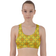 Green Plaid Gold Background Back Weave Sports Bra