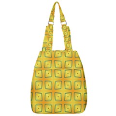 Green Plaid Gold Background Center Zip Backpack