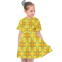 Green Plaid Gold Background Kids  Sailor Dress by HermanTelo