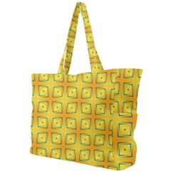 Green Plaid Gold Background Simple Shoulder Bag