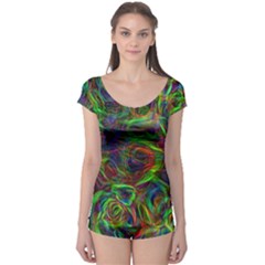 Plasma Shining Lines Light Stripes Boyleg Leotard 