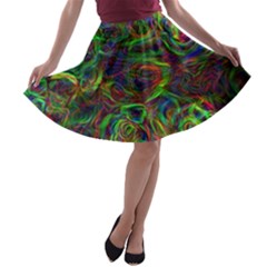 Plasma Shining Lines Light Stripes A-line Skater Skirt