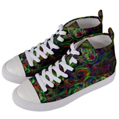 Plasma Shining Lines Light Stripes Women s Mid-top Canvas Sneakers by HermanTelo