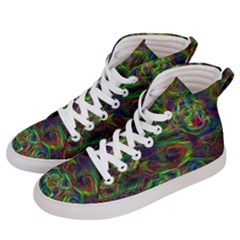 Plasma Shining Lines Light Stripes Men s Hi-top Skate Sneakers by HermanTelo