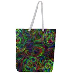 Plasma Shining Lines Light Stripes Full Print Rope Handle Tote (large)