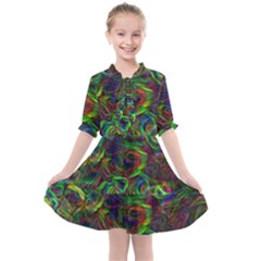 Plasma Shining Lines Light Stripes Kids  All Frills Chiffon Dress by HermanTelo