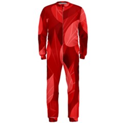 Leaf Design Leaf Background Red Onepiece Jumpsuit (men)  by Pakrebo