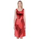 Leaf Design Leaf Background Red Midi Sleeveless Dress View1