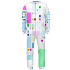 Square Colorful Pattern Geometric Onepiece Jumpsuit (men)  by Pakrebo