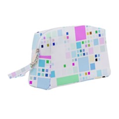 Square Colorful Pattern Geometric Wristlet Pouch Bag (medium)