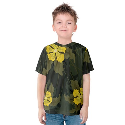 Flower Vector Background Kids  Cotton Tee by Pakrebo