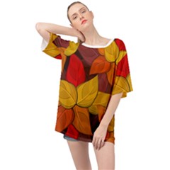 Flower Background Flower Design Oversized Chiffon Top