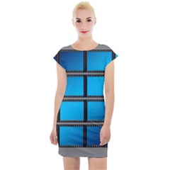 Film Filmstrip Black Photograph Cap Sleeve Bodycon Dress by Pakrebo