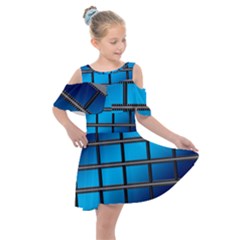 Film Filmstrip Black Photograph Kids  Shoulder Cutout Chiffon Dress by Pakrebo