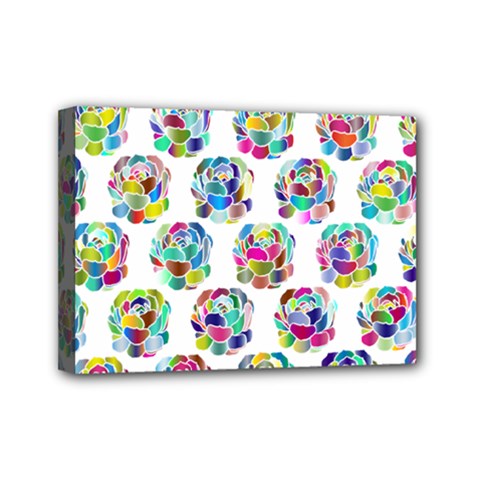 Flowers Floral Pattern Decorative Mini Canvas 7  X 5  (stretched) by Pakrebo