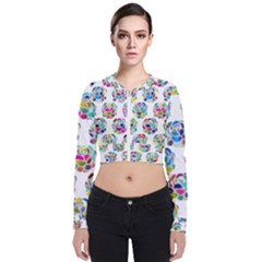 Flowers Floral Pattern Decorative Long Sleeve Zip Up Bomber Jacket by Pakrebo