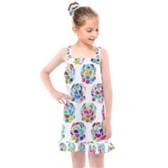 Flowers Floral Pattern Decorative Kids  Overall Dress by Pakrebo