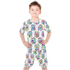 Flowers Floral Pattern Decorative Kids  Tee And Shorts Set by Pakrebo