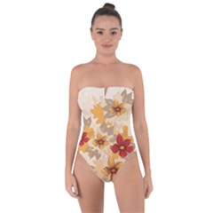 Flower Vector Background Tie Back One Piece Swimsuit by Pakrebo